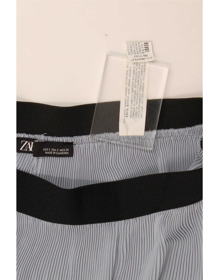 Zara Womens Cullotes Capri Trousers Small W26 L22 Blue Polyester