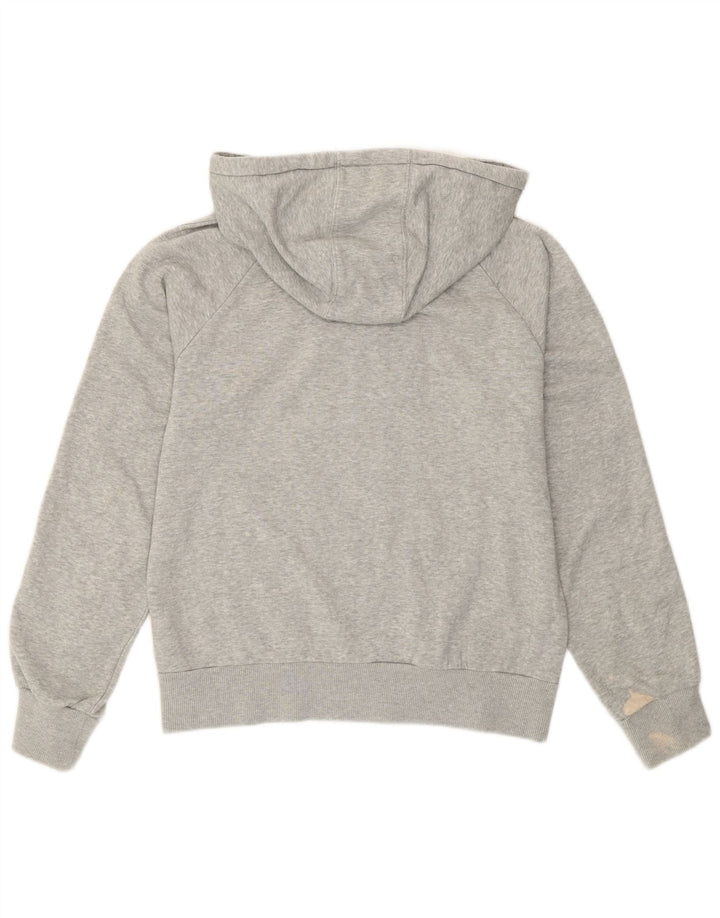 Adidas Womens Zip Hoodie Sweater EU 40 Medium Grey Flecked Cotton