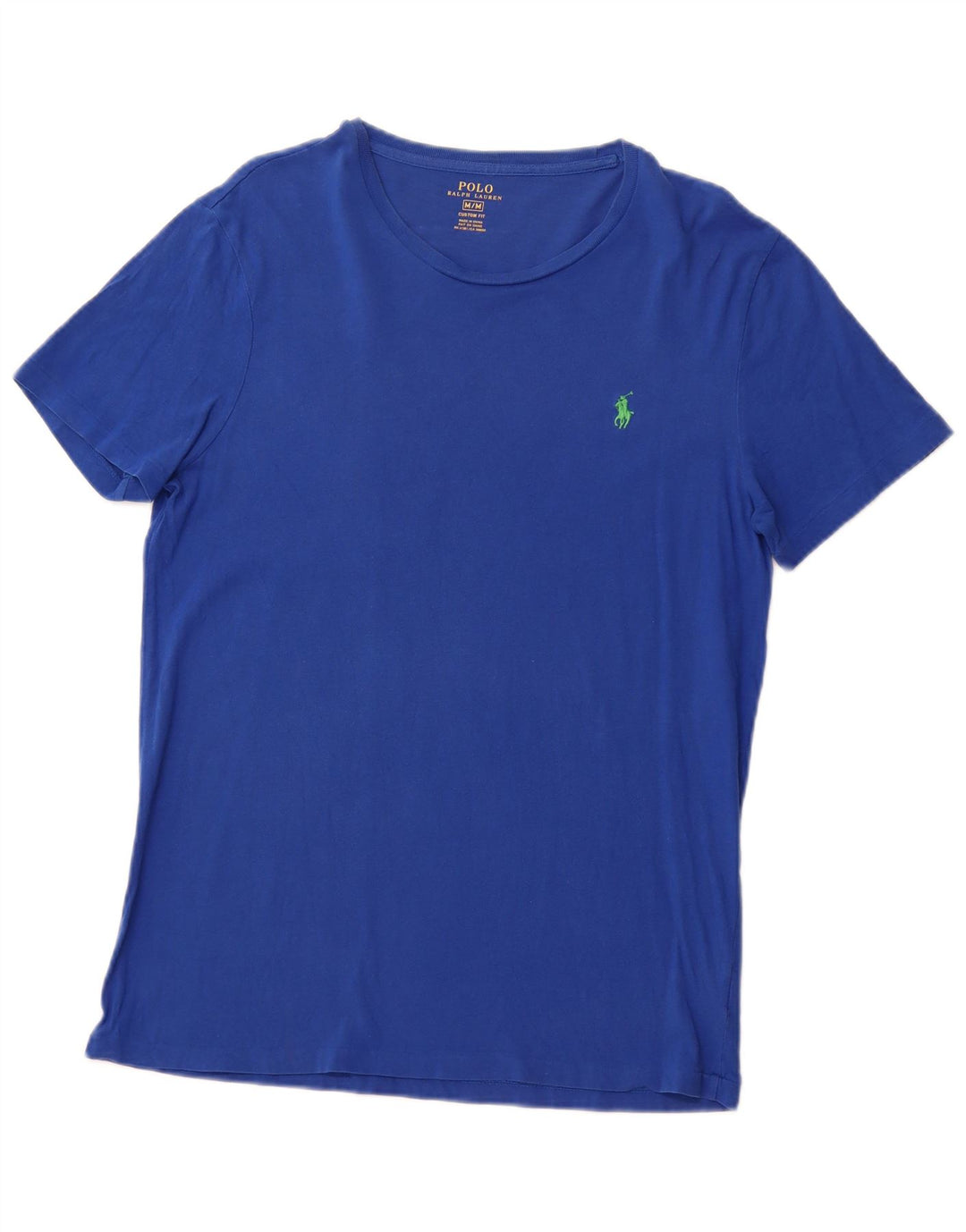 POLO RALPH LAUREN Mens Custom Fit T-Shirt Top Medium Blue Cotton