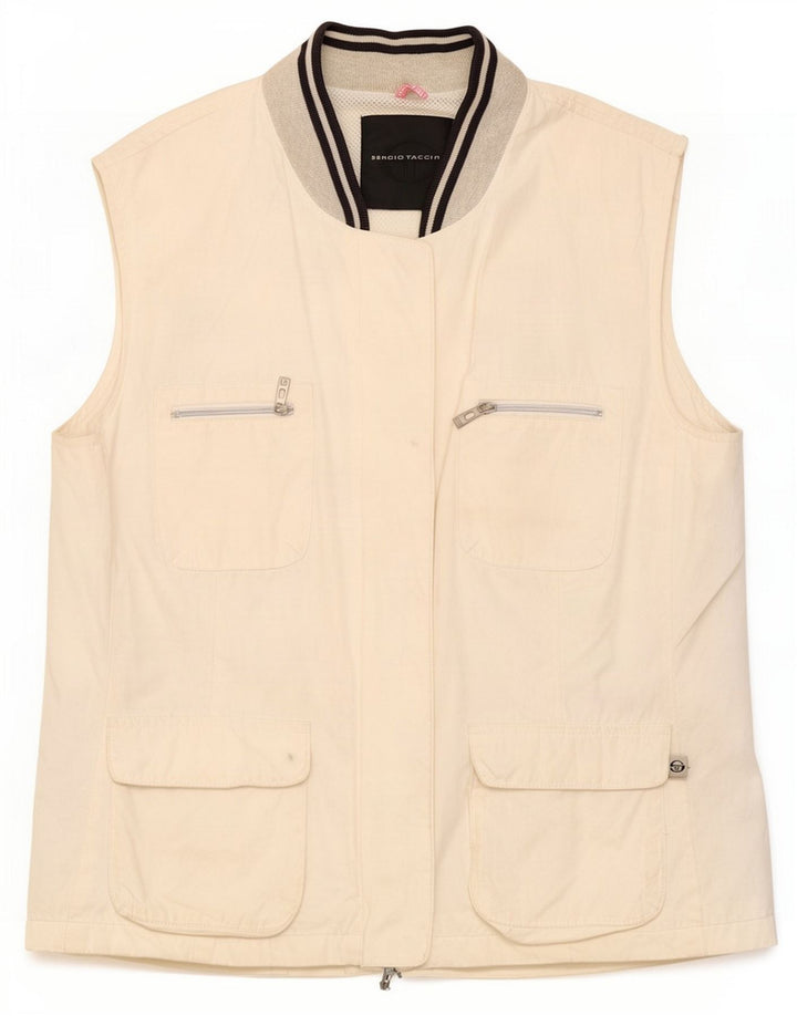 Sergio Tacchini Womens Utility Jacket UK 48 Medium Off White Polyamide