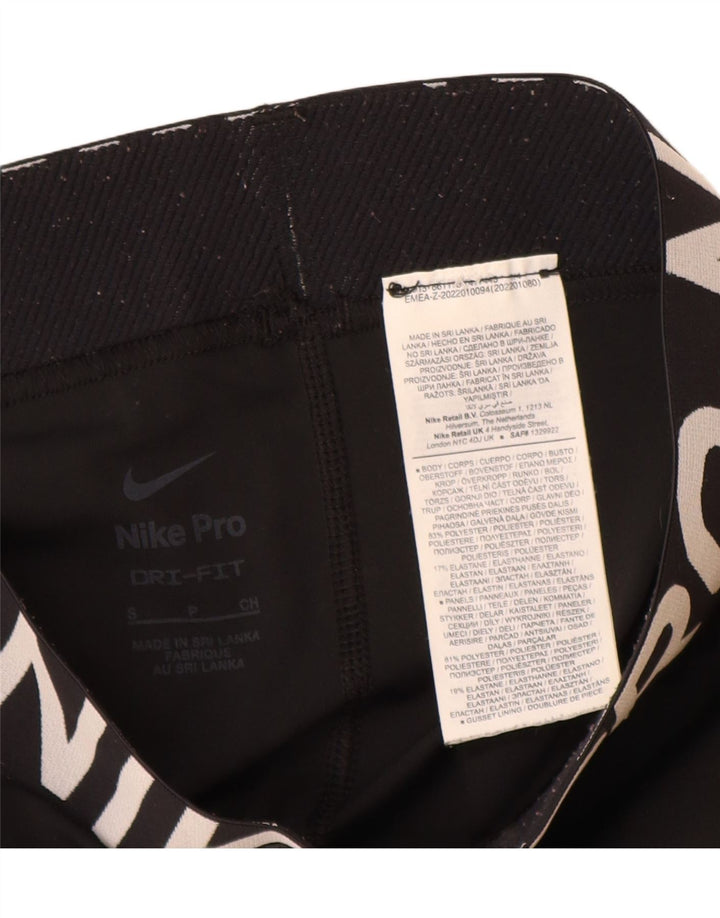 Nike Womens Graphic Leggings UK 10 Small  Black Polyester