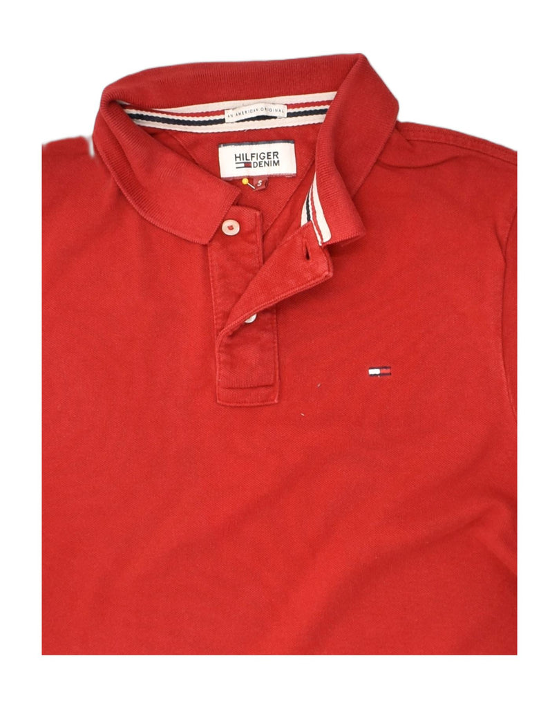 TOMMY HILFIGER Mens Polo Shirt Small Red Cotton | Vintage Tommy Hilfiger | Thrift | Second-Hand Tommy Hilfiger | Used Clothing | Messina Hembry 