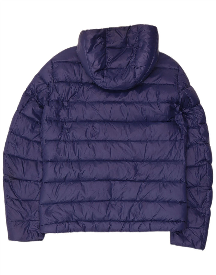 Blauer Mens Hooded Padded Jacket UK 40 Large Navy Blue Polyamide