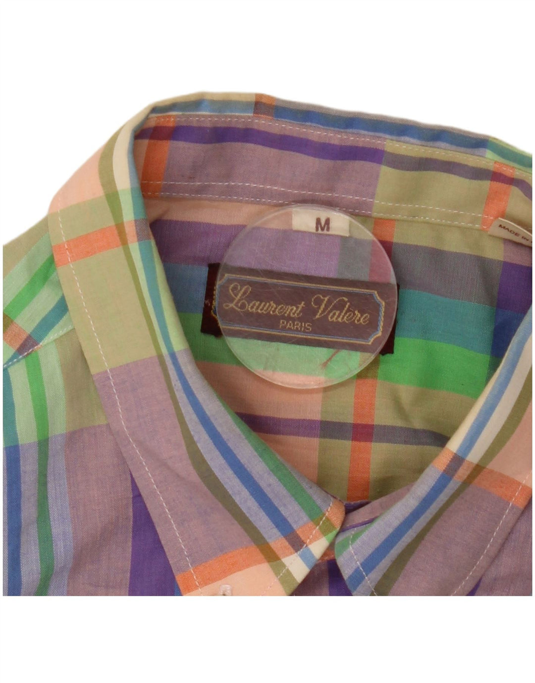 Vintage Mens Checked  Shirt Medium Multicoloured Check Polyester