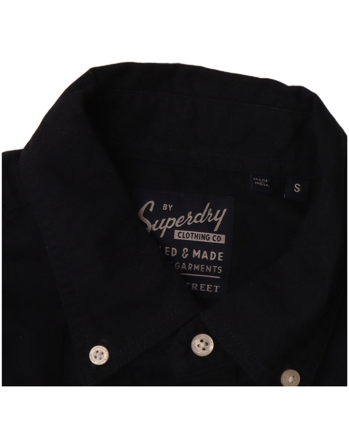 SUPERDRY Mens Shirt Small Navy Blue Cotton
