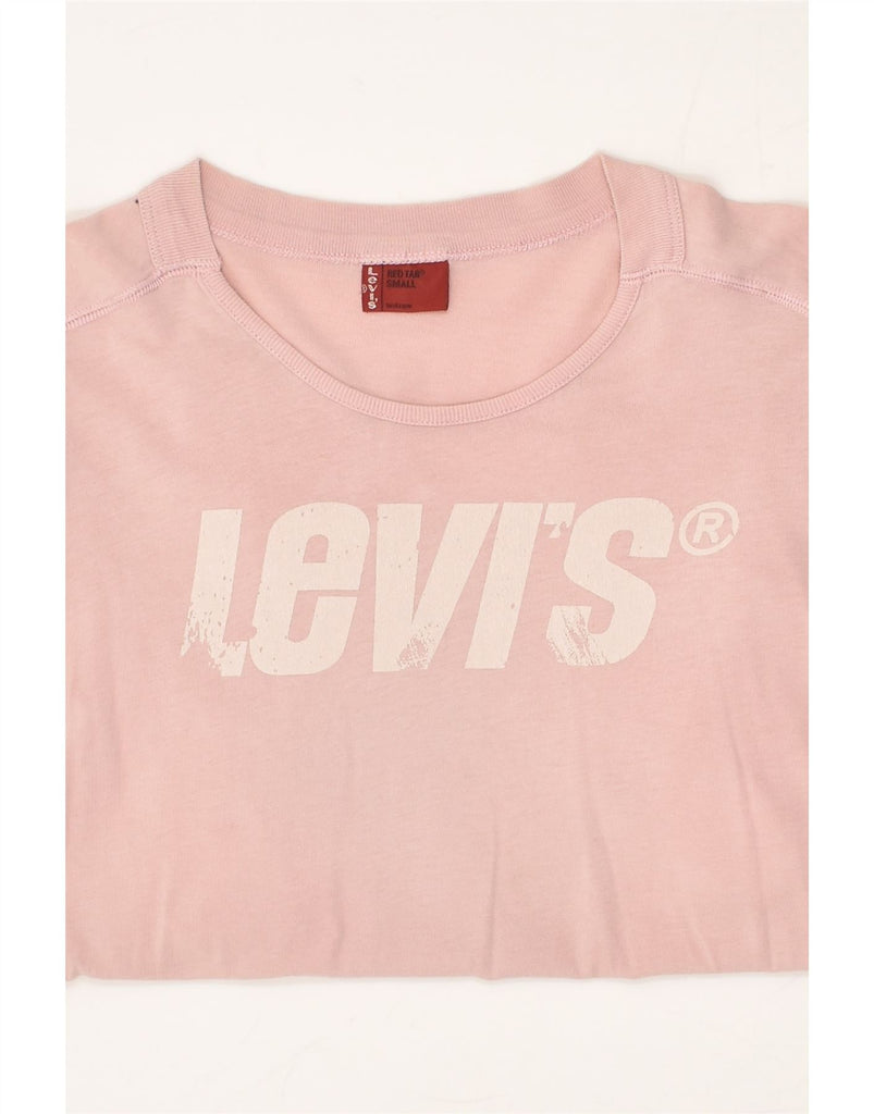 LEVI'S Womens Graphic Top Long Sleeve UK 10 Small Pink Cotton | Vintage Levi's | Thrift | Second-Hand Levi's | Used Clothing | Messina Hembry 