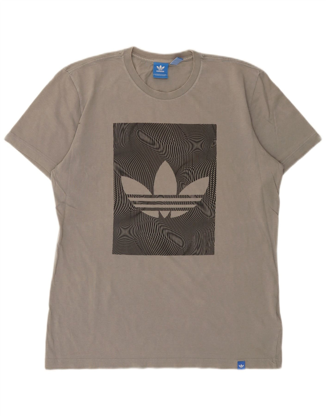 ADIDAS Mens Graphic T-Shirt Top Medium Grey Cotton
