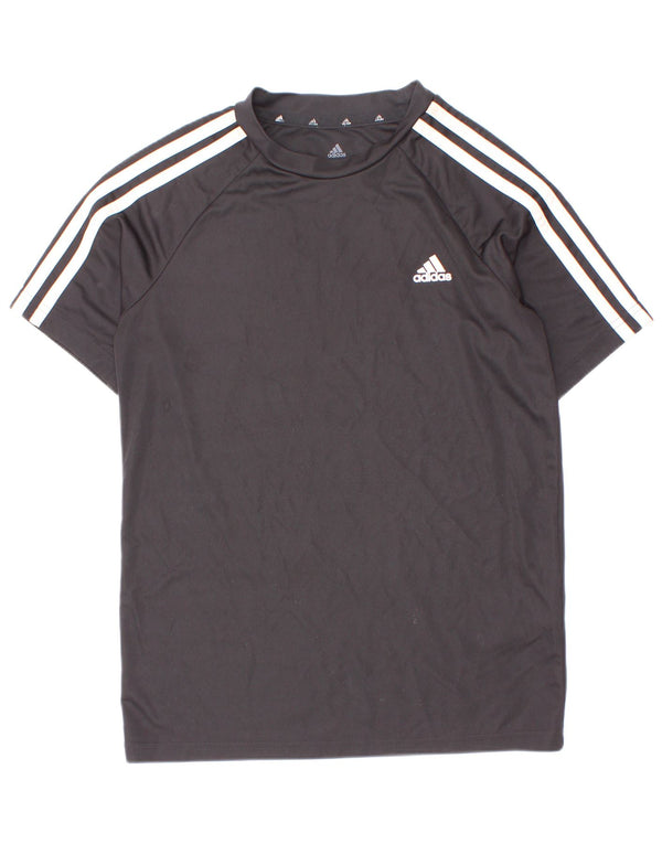 Adidas Boys Aeroready T-Shirt Top 11-12 Years Black Polyester