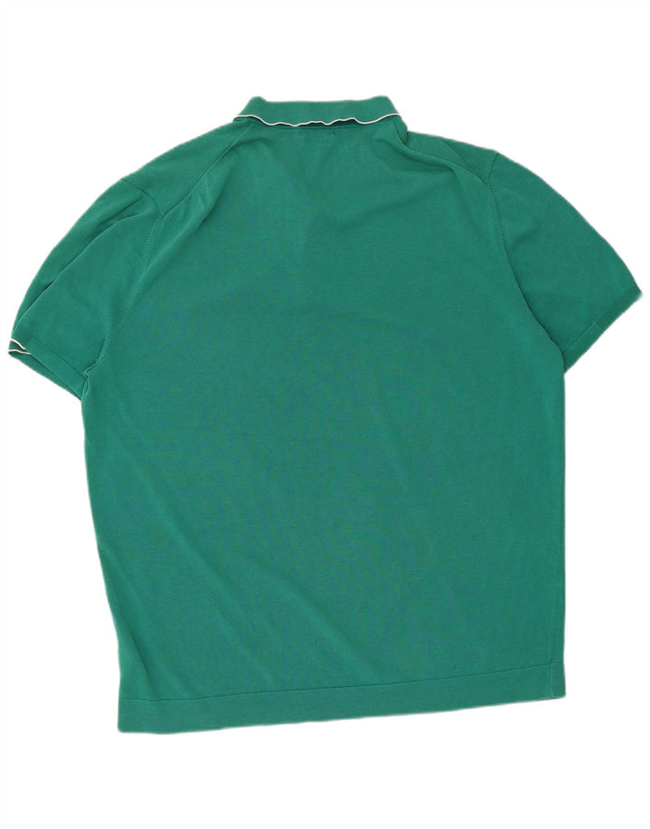 Massimo Dutti Mens Polo Shirt 2XL Green Cotton
