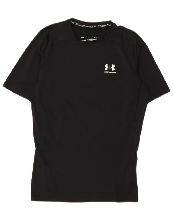 Under Armour Mens Compression T-Shirt Top Large Black Polyester