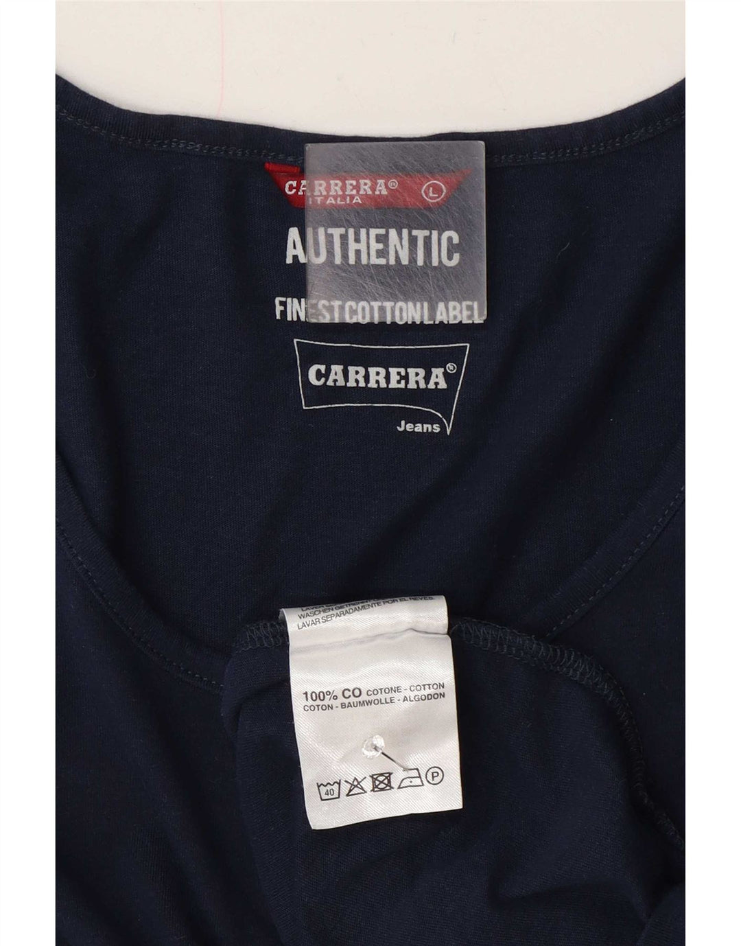 Carrera Mens Vest Top Large Navy Blue Cotton