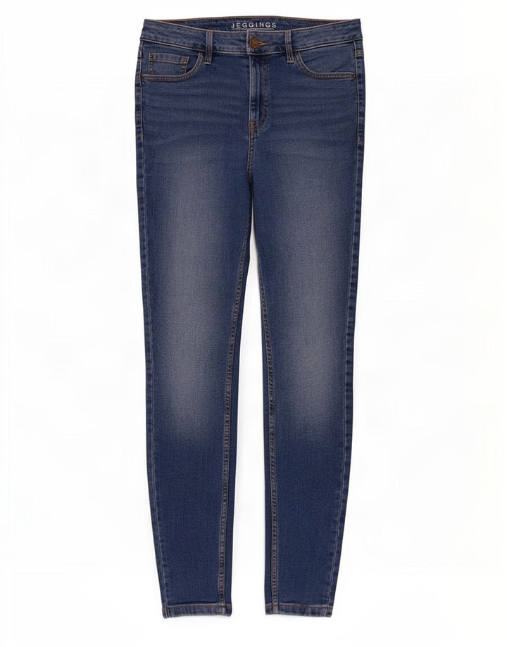 Marks & Spencer Womens Jegging Jeans UK 12 Medium W30 L30 Blue Cotton