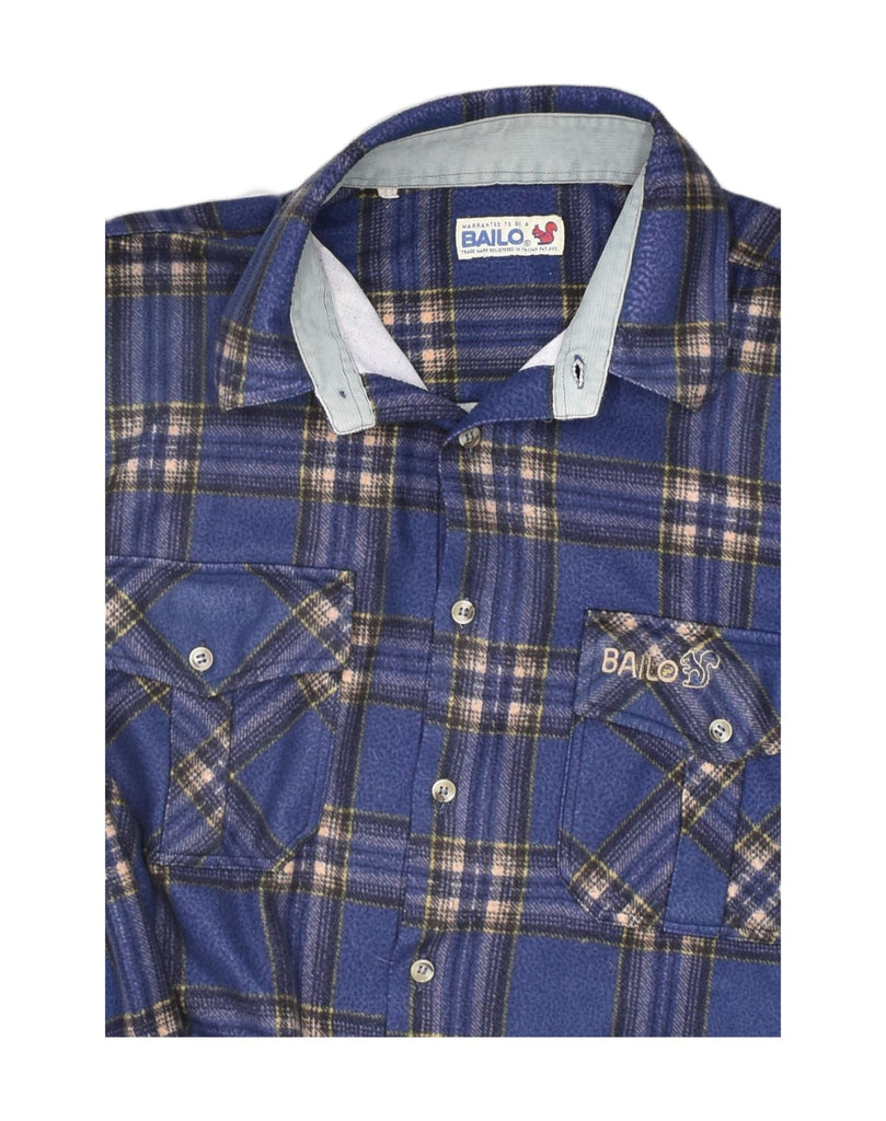 BAILO Mens Flannel Shirt Size 44 XL Blue Check Polyester | Vintage Bailo | Thrift | Second-Hand Bailo | Used Clothing | Messina Hembry 