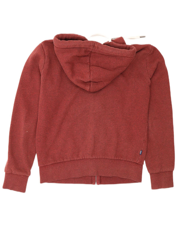 Superdry Mens Regular Fit Zip Hoodie Sweater Small Burgundy Cotton