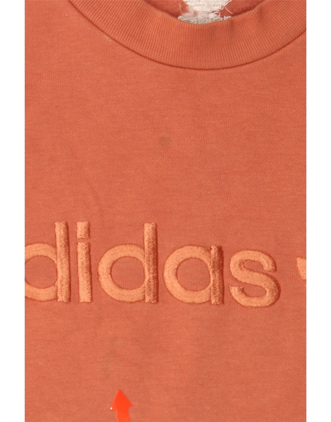 ADIDAS Womens Oversized Graphic Sweatshirt Jumper UK 8 Small  Orange Vintage Adidas and Second-Hand Adidas from Messina Hembry 