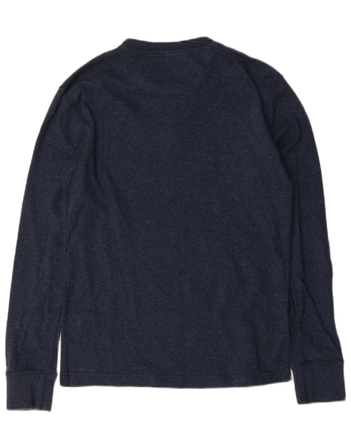 Superdry Mens Top Long Sleeve Medium Navy Blue Cotton