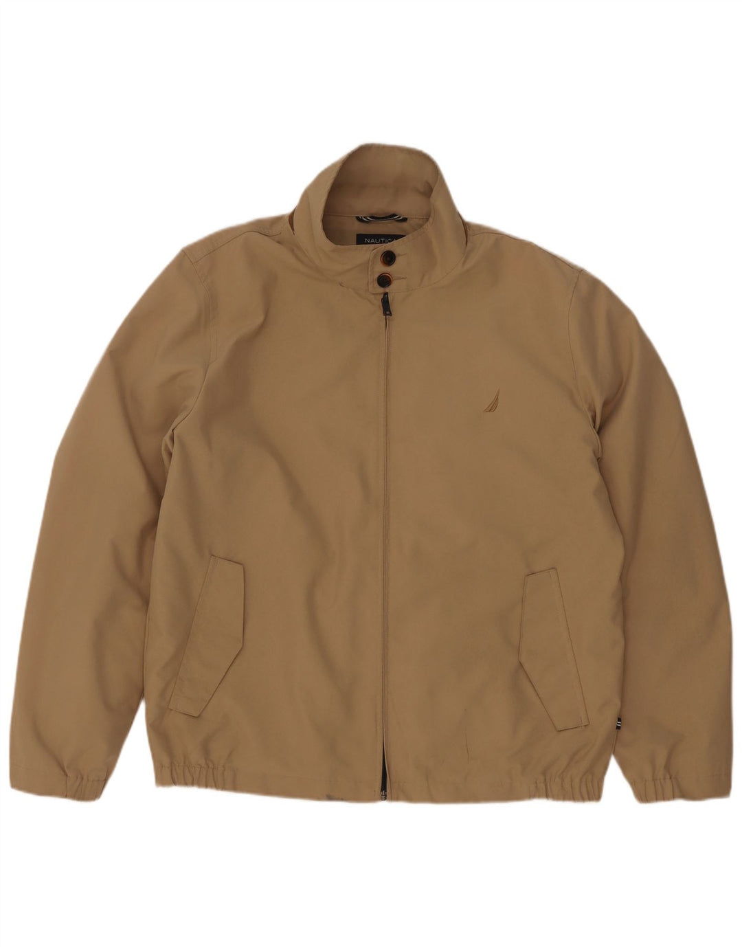 Nautica Mens Bomber Jacket UK 38 Medium Beige Polyester