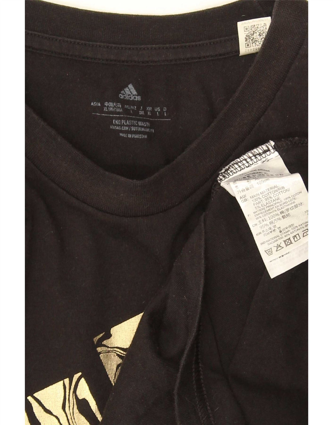 Adidas Mens Graphic T-Shirt Top Large Black Cotton