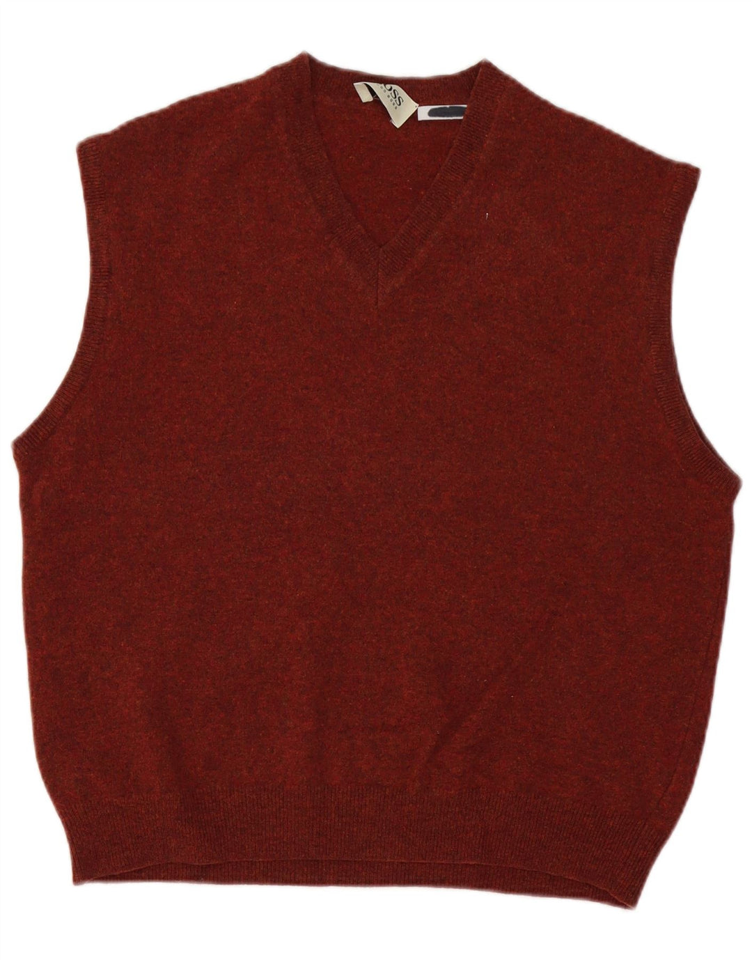 Hugo Boss Mens Vest Tank Top UK 42 Large Brown Wool
