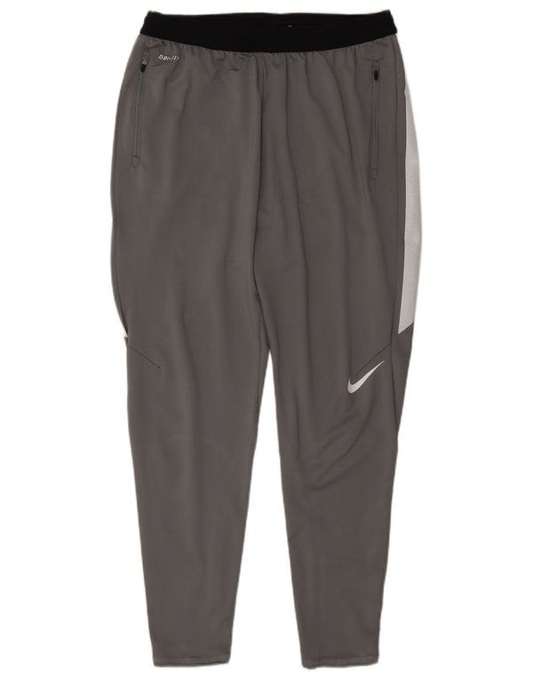 Nike Mens Dri Fit Tracksuit Trousers Large Grey Colourblock Polyester