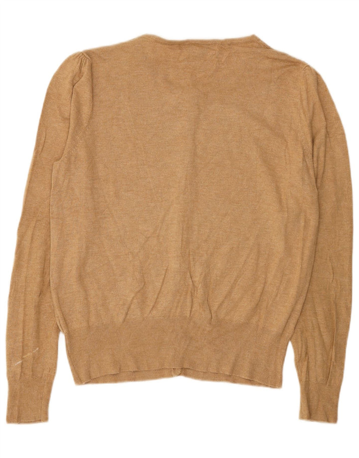 Marks & Spencer Womens Cardigan Sweater UK 14 Large  Beige Viscose