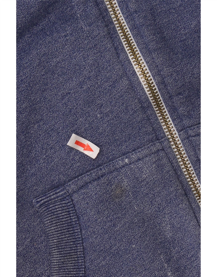 SUPERDRY Mens Graphic Zip Hoodie Sweater Small Blue Cotton