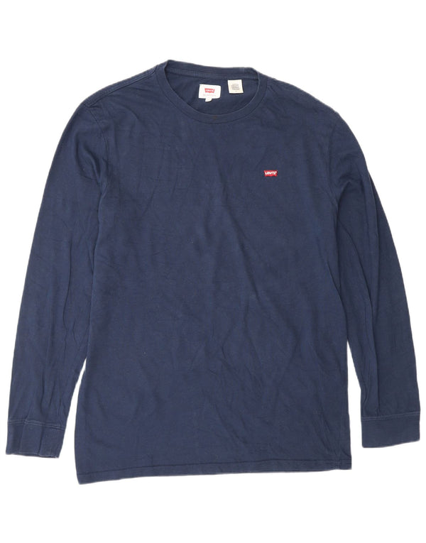 Levi's Mens Top Long Sleeve Medium Navy Blue Cotton