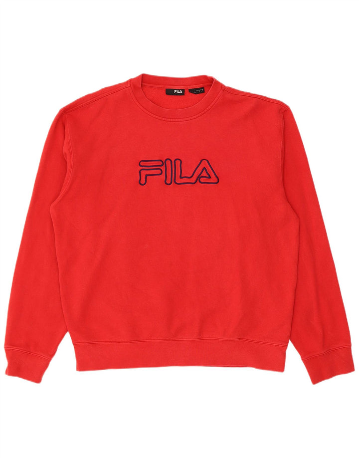 Fila Mens Graphic Sweatshirt Jumper Large Red Cotton