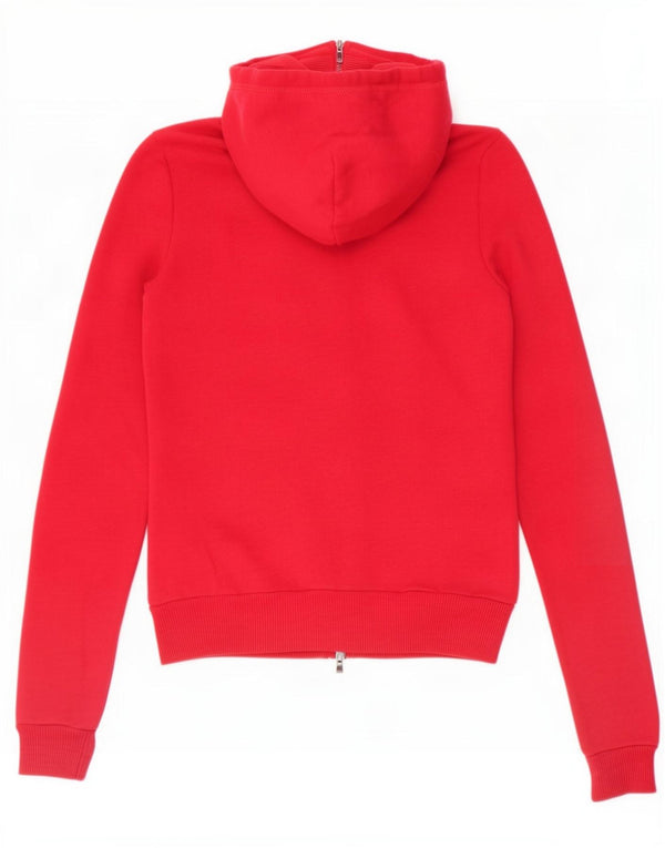 Abercrombie & Fitch Womens Graphic Zip Hoodie Sweater UK 6 XS Red Cotton