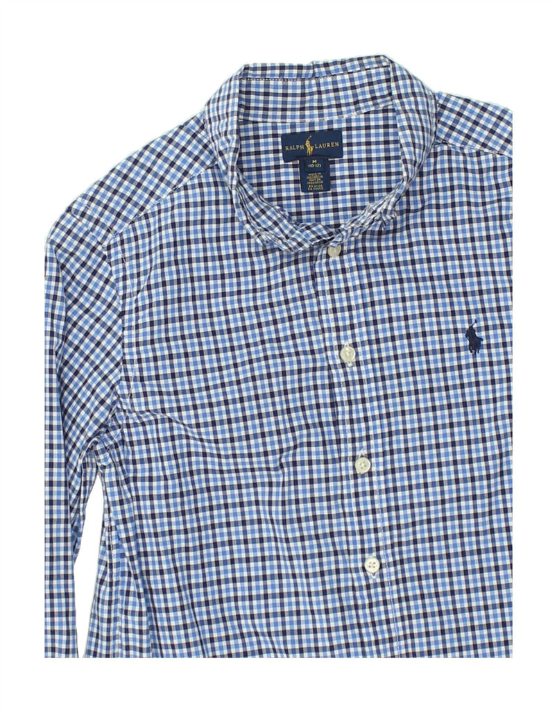 RALPH LAUREN Boys Shirt 10-11 Years Medium  Blue Check Cotton | Vintage Ralph Lauren | Thrift | Second-Hand Ralph Lauren | Used Clothing | Messina Hembry 