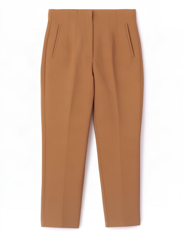 Zara Womens High Waist Tapered Suit Trousers Medium W28 L26 Beige Polyester