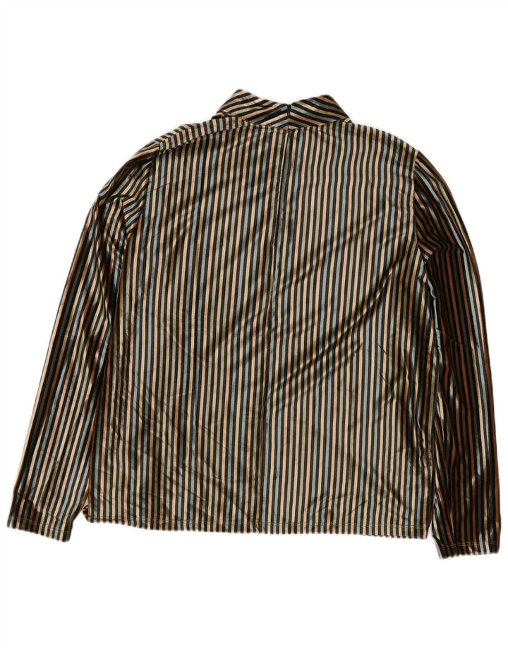 Zara Womens Velvet Blouse Top UK 14 Medium Multicoloured Striped