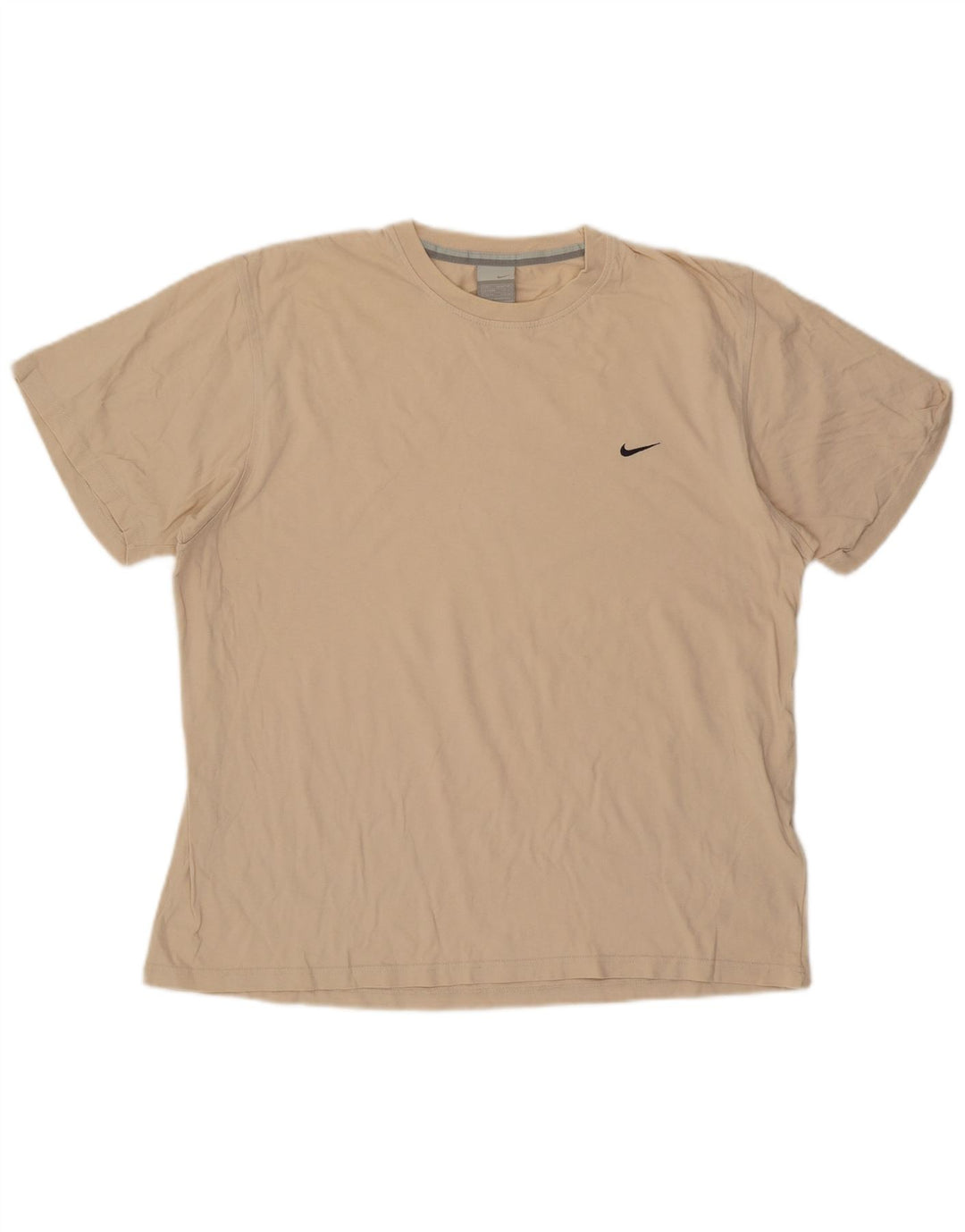 Nike Mens T-Shirt Top UK 42/44 Large Beige Cotton