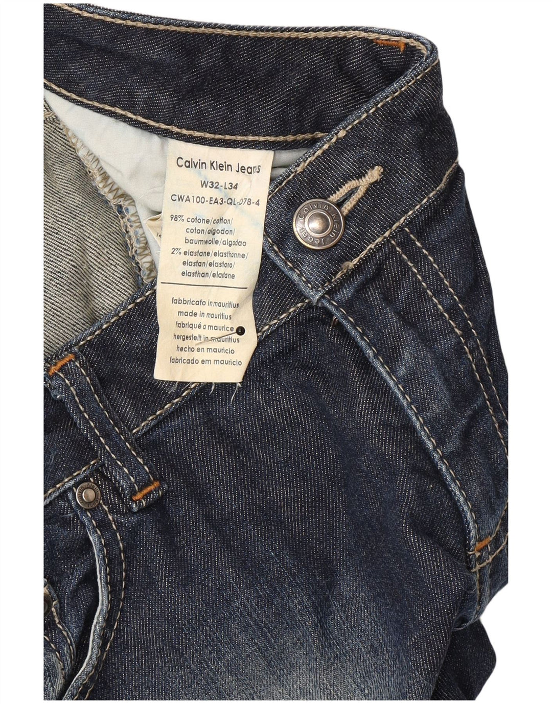Calvin Klein Womens Bootcut Jeans W32 L34 Navy Blue Cotton