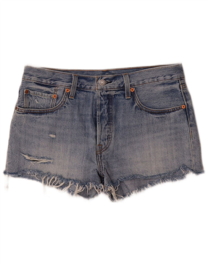 Levi's Womens 501 Distressed Denim Shorts W31 Medium Blue Cotton
