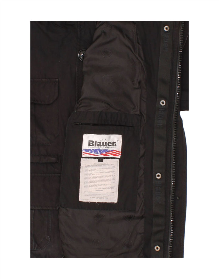 BLAUER Boys Utility Jacket 14-15 Years Large Black Polyester Vintage Blauer and Second-Hand Blauer from Messina Hembry 