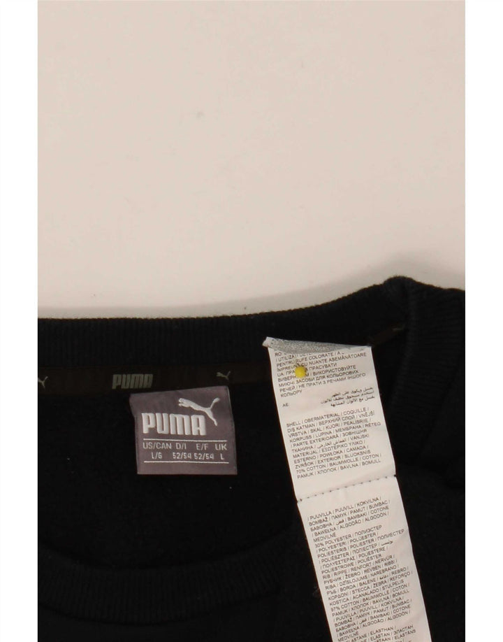 Puma Mens Graphic Sweatshirt Jumper Large Black Cotton