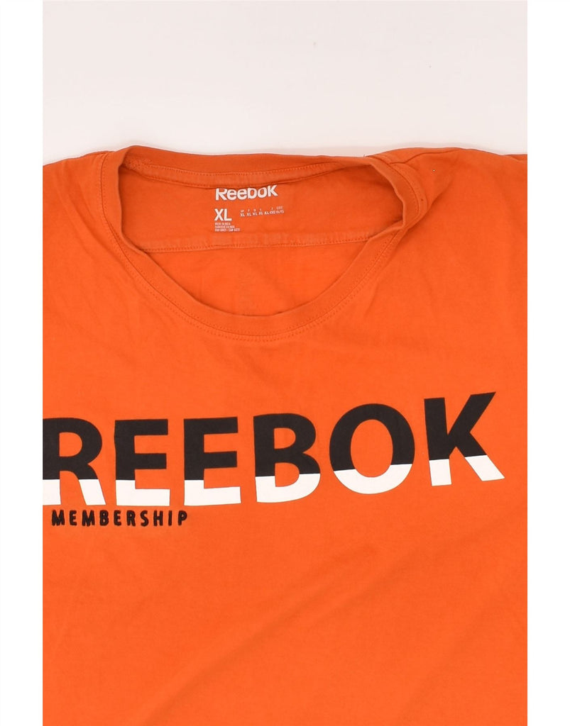 REEBOK Mens Graphic T-Shirt Top XL Orange | Vintage Reebok | Thrift | Second-Hand Reebok | Used Clothing | Messina Hembry 