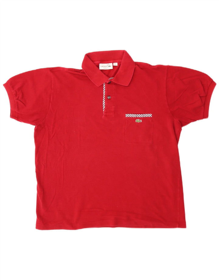 Lacoste Mens Classic Fit Polo Shirt Size 5 Large Red Cotton