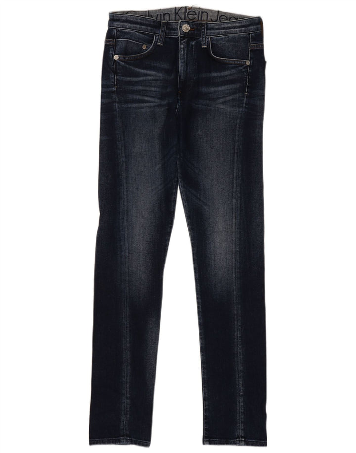 Calvin Klein Womens Slim Jeans W29 L30 Navy Blue Cotton
