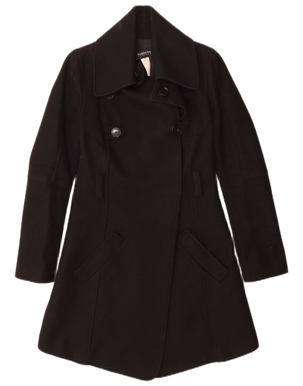 Patrizia Pepe Womens Double Breasted Coat IT 46 Large Black Wool