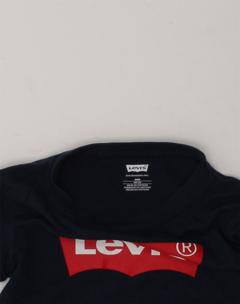 LEVI'S Boys Graphic Top Long Sleeve 2-3 Years Navy Blue | Vintage Levi's | Thrift | Second-Hand Levi's | Used Clothing | Messina Hembry 