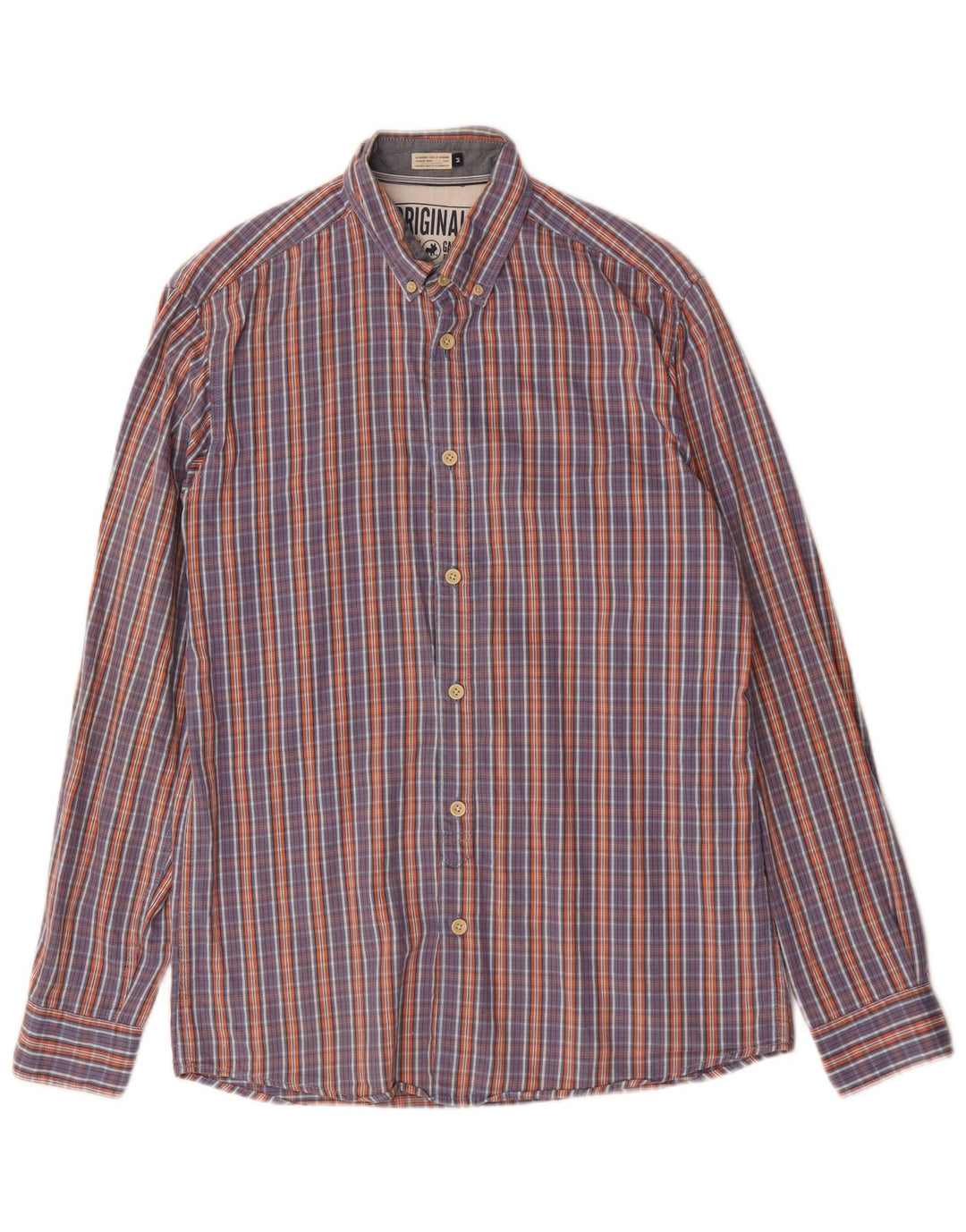 Jack & Jones Mens Shirt Medium Blue Check Cotton