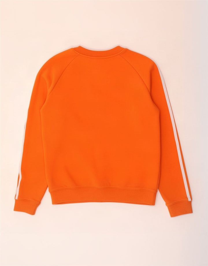 Adidas Womens Sweatshirt Jumper UK 14 Medium Orange Cotton