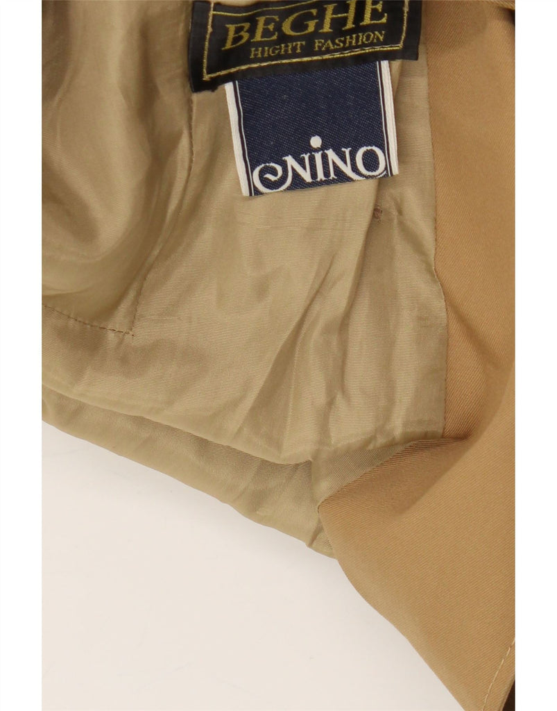NINO Womens Double Breasted Coat UK 16 Medium Brown Polyester Vintage NINO and Second-Hand NINO from Messina Hembry 