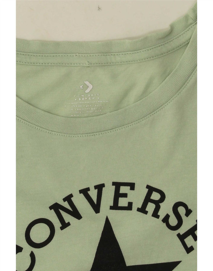 Converse Womens Graphic T-Shirt Top UK 10 Small Green