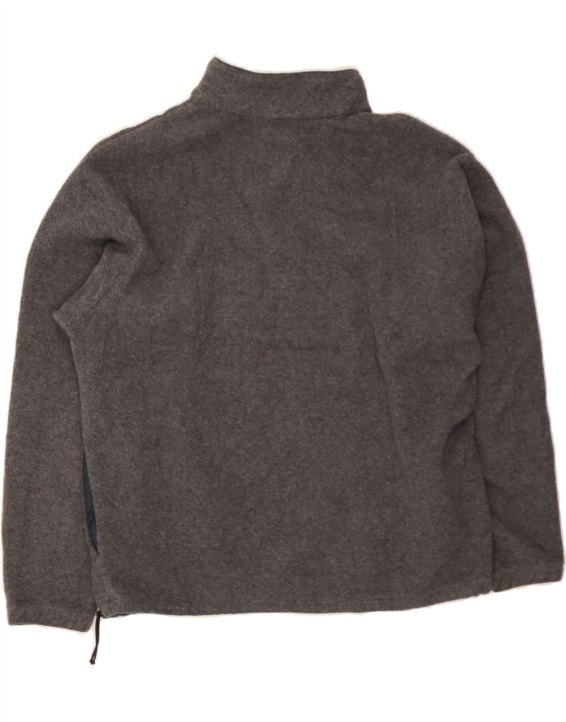 J. CREW Womens Oversized Zip Neck Fleece Jumper UK 16 Large Grey Polyester Vintage J. Crew and Second-Hand J. Crew from Messina Hembry 