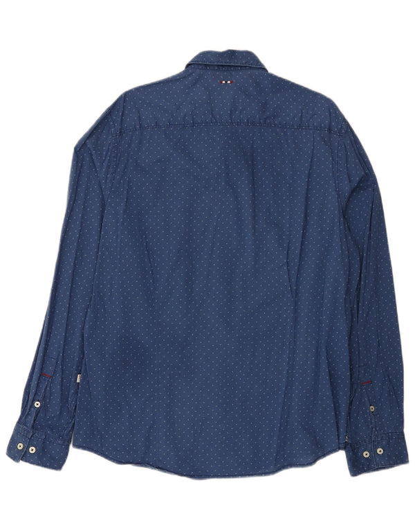 Napapijri Mens Abstract Pattern Shirt 2XL Blue Cotton