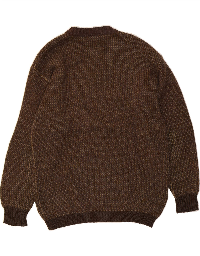 OSVALDO BRUNI Mens V-Neck Jumper Sweater Large Brown Vintage Osvaldo Bruni and Second-Hand Osvaldo Bruni from Messina Hembry 