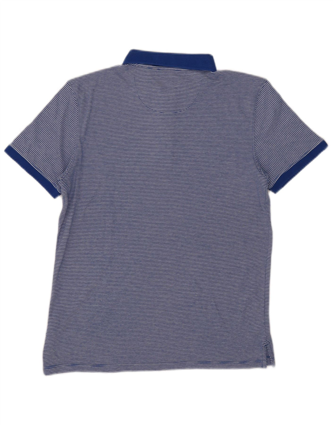 Calvin Klein Mens Polo Shirt Small Blue Pinstripe Cotton
